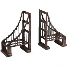 Distressed Iron Metal Suspension Bridge Bookends Handsome Home Decor   142905830352